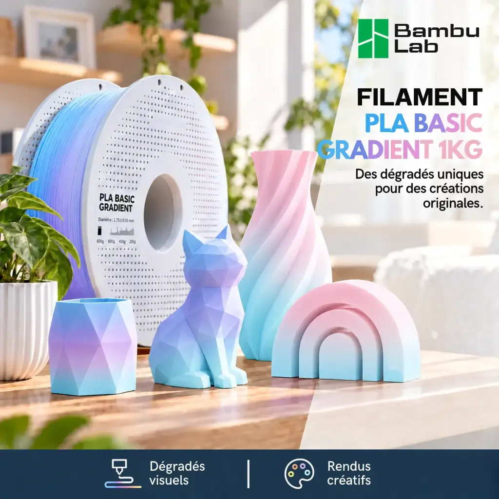 Filaments 3D Maroc - PLA BASIC GRADIENT BAMBU LAB | TAGin3D